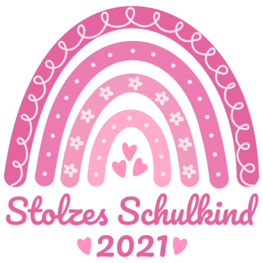 Motiv Stolzes Schulkind 2021 Boho Regenbogen Einschulung