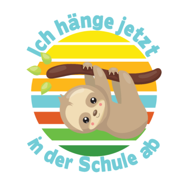 Motiv Schulkind Einschulung Faultier abhängen Schule