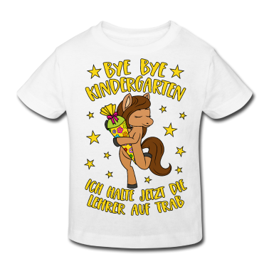 Einschulung T-Shirt - Pferd Pony Bye Bye Kindergarten Einschulung Schule
