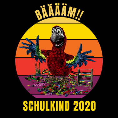 Motiv Schulkind Bäääm!! Bunter Papagei Einschulung