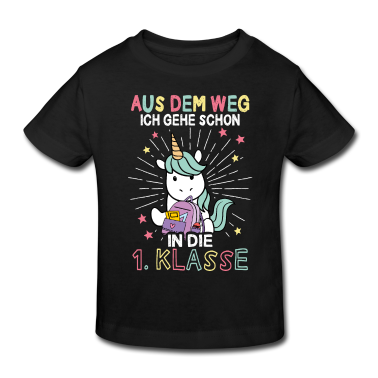Einschulung T-Shirt - Aus Dem Weh Ich Gehe In Die 1. Klasse Einhorn