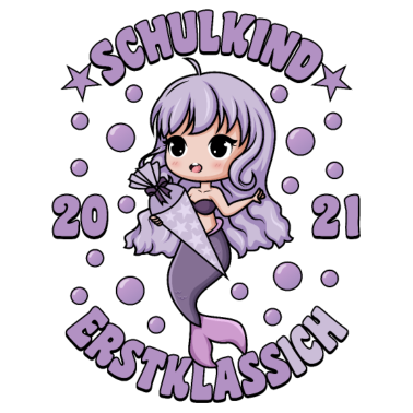 Motiv Schulkind 2021 Erstklassich Meerjungfrau