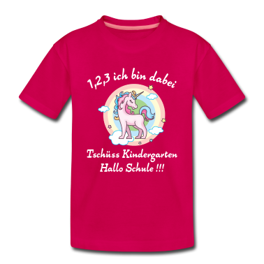 Einschulung T-Shirt - T-Shirt Schulanfang mit Einhorn - Einschulung