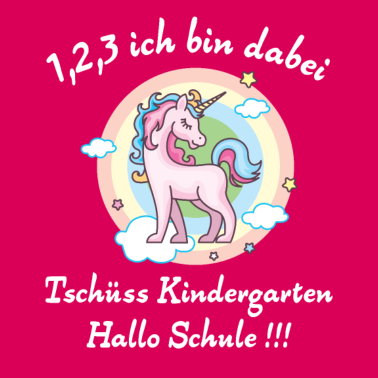 Motiv T-Shirt Schulanfang mit Einhorn - Einschulung