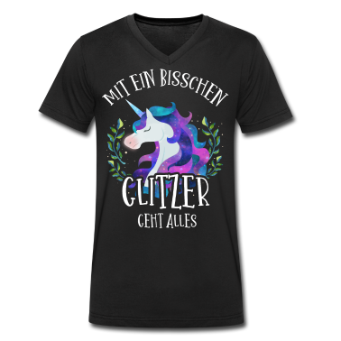 Einschulung T-Shirt - Mit ein bisschen Glitzer geht alles, Einhorn