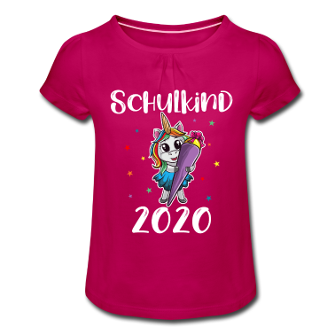 Einschulung T-Shirt - Einhorn mit Schultüte, Einschulung, Schulanfang
