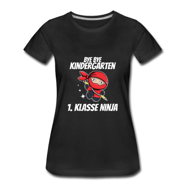 Einschulung T-Shirt - Bye Bye Kindergarten 1. Klasse Ninja Einschulung