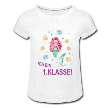 Einschulung T-Shirt - Meerjungfrau Ich bin erste Klasse Muscheln Nixe