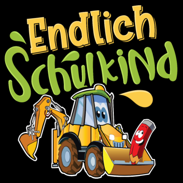 Motiv Endlich Schulkind Bagger