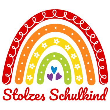 Motiv Stolzes Schulkind 2021 Boho Regenbogen Einschulung