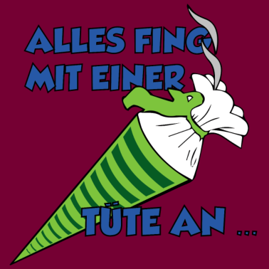 Motiv Alles fing mit einer Tüte an Abschluss Abi JGA
