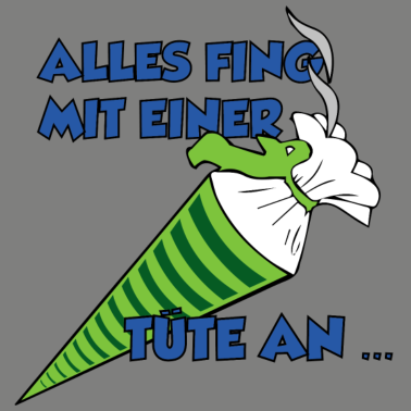 Motiv Alles fing mit einer Tüte an Abschluss Abi JGA