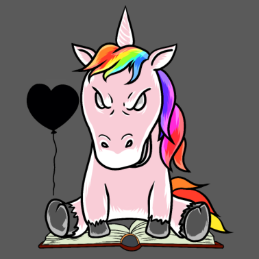 Motiv Grimmiges Einhorn Studium Abi Schulabschluss