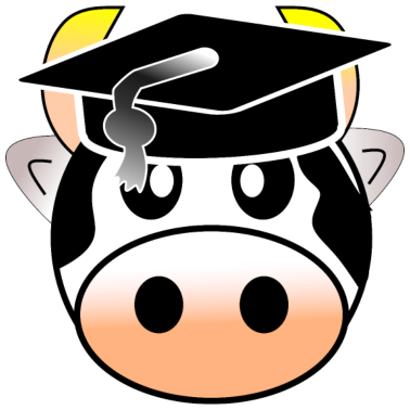 Motiv MILCHKUH KUH SCHULABSCHLUSS ABSOLVENT BILDUNG