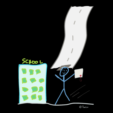 Motiv Schulabschluss Strichmännnchen, Studenten Studium