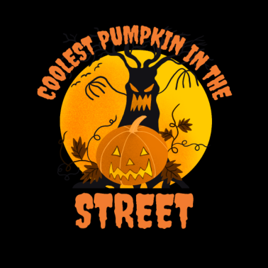 Motiv Halloween Coolster Kürbis auf der Straße