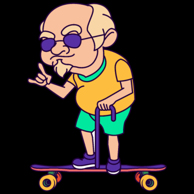 Motiv SKATE OPA Skateboard Retro 90er Geschenk FÜR OPA