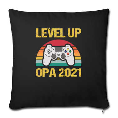 Geschenk für Opa Kissenbezug - Geschenk für werdenden Opa LEVEL UP Opa 2021