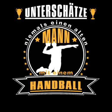 Motiv Alter Mann mit Handball Geschnkidee für Opa