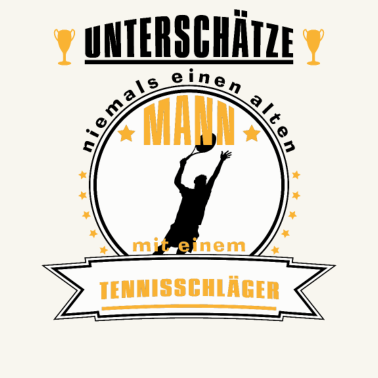 Motiv Alter Mann mit Tennisschläger Geschnkidee für Opa