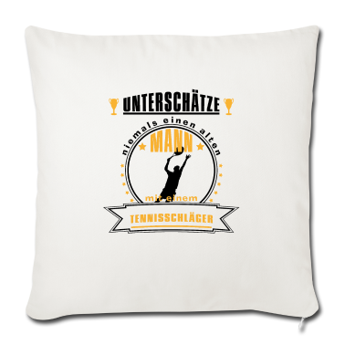 Geschenk für Opa Kissenbezug - Alter Mann mit Tennisschläger Geschnkidee für Opa