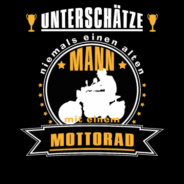 Motiv Alter Mann mit Motorrad Geschnkidee für Opa