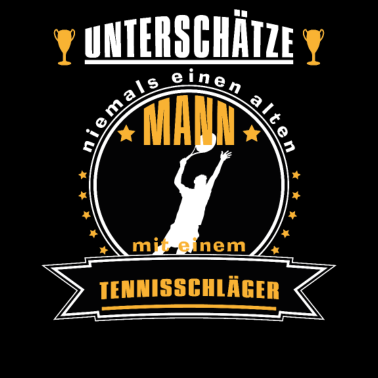 Motiv Alter Mann mit Tennisschläger Geschnkidee für Opa