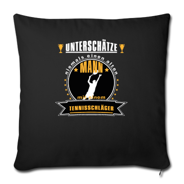 Geschenk für Opa Kissenbezug - Alter Mann mit Tennisschläger Geschnkidee für Opa