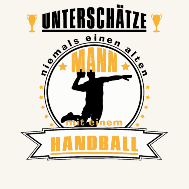 Motiv Alter Mann mit Handball Geschnkidee für Opa