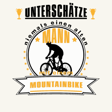 Motiv Alter Mann mit Mountainbike Geschnkidee für Opa