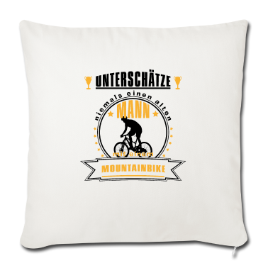Geschenk für Opa Kissenbezug - Alter Mann mit Mountainbike Geschnkidee für Opa