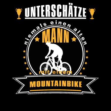 Motiv Alter Mann mit Mountainbike Geschnkidee für Opa