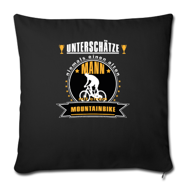 Geschenk für Opa Kissenbezug - Alter Mann mit Mountainbike Geschnkidee für Opa