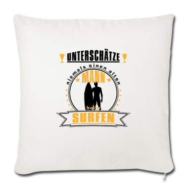 Geschenk für Opa Kissenbezug - Alter Mann mit Surfbrett Geschnkidee für Opa