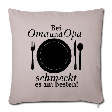 Geschenke für Oma und Opa Kissenbezug - Bei Oma und Opa schmeckt es am besten!