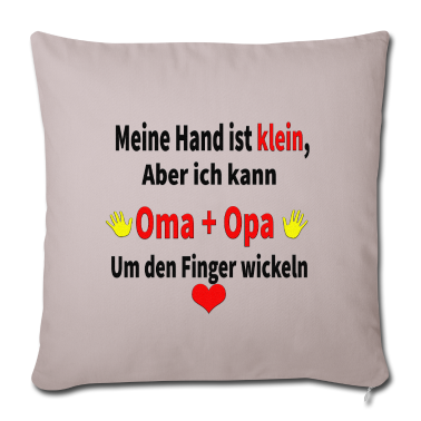 Geschenke für Oma und Opa Kissenbezug - Meine Hand ist klein aber ich kann Oma und Opa ...