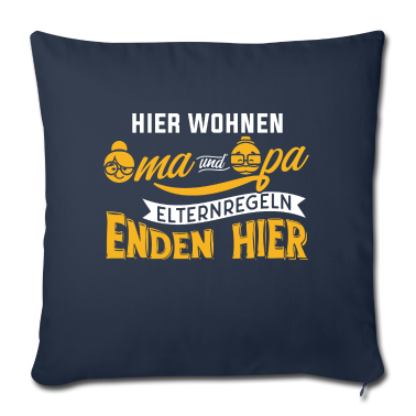 Geschenke für Oma und Opa Kissenbezug - Hier wohnen Oma und Opa Elternregeln enden hier