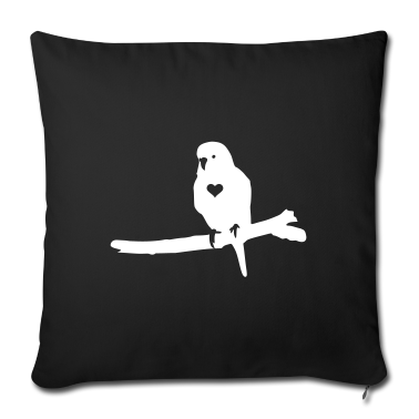 Geschenke für Oma und Opa Kissenbezug - Wellensittich Vogel Liebe Sittich Herz Silhouette