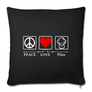Geschenke für Oma und Opa Kissenbezug - Peace Love Pilze Pilzsammler Koch