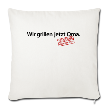 Geschenke für Oma und Opa Kissenbezug - wir grillen jetzt Oma Satzzeichen essen jetzt Opa