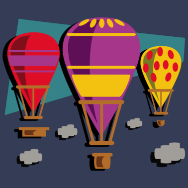 Motiv Ballonfahrt fliegen im Himmel mit Wolken Shirt