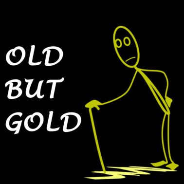 Motiv old but gold, alt, rentner, rücken, gehstock