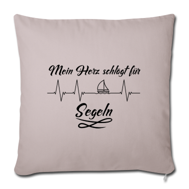Geschenke für Oma und Opa Kissenbezug - Mein Herz schlägt für Segeln - mit Segelboot