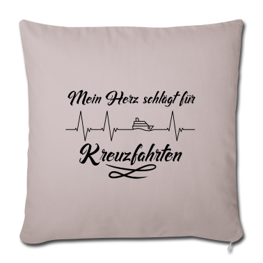 Geschenke für Oma und Opa Kissenbezug - Mein Herz schlägt für Kreuzfahrten - mit Schiff