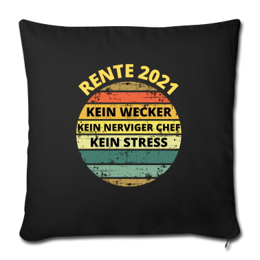 Geschenke für Oma und Opa Kissenbezug - Rente 2021 Retro Vintage kein Stress Kein Wecker