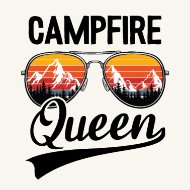 Motiv Lagerfeuer Königin Camping Mama Camper Oma