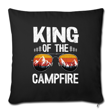 Geschenke für Oma und Opa Kissenbezug - Lagerfeuer König Camping Papa Camper Vatertag