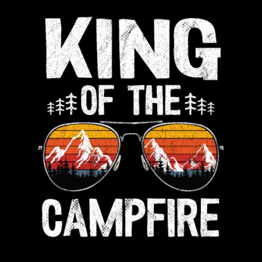 Motiv Lagerfeuer König Camping Papa Camper Vatertag