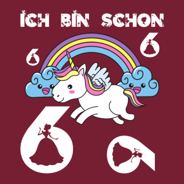 Motiv Süßes Einhorn 6. Kindergeburtstag Mädchen Geschenk