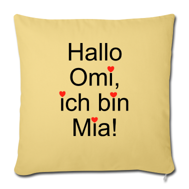 Geschenke für Oma und Opa Kissenbezug - Hallo Omi, ich bin Mia!